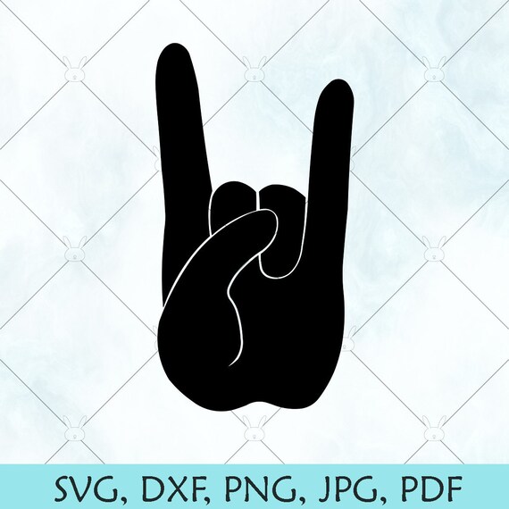 Download Rock Hands Svg Rock And Roll Cut File Rock Out Silhouette Etsy