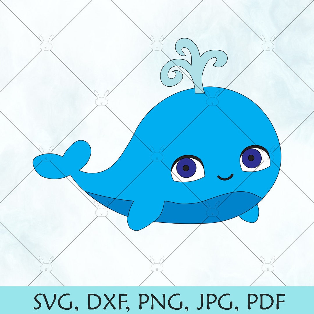 Whale SVG / Cute Whale SVG / Whale Silhouette / Blue Whale Vector