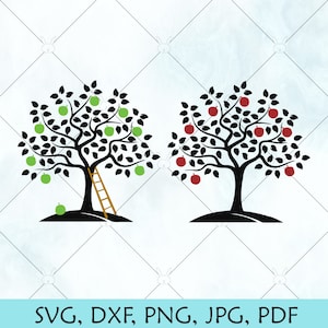 Apple Tree SVG/Orchard SVG/albero SVG/Apple vettore/Cricut silhouette Brother Cut file scaricare