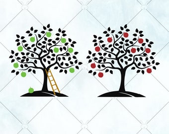 Apple Tree SVG /  Orchard  SVG / Tree SVG / Apple Vector / Cricut Silhouette Brother cut files download