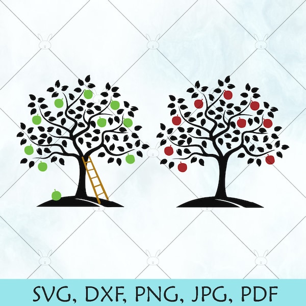 Apple Tree SVG /  Orchard  SVG / Tree SVG / Apple Vector / Cricut Silhouette Brother cut files download