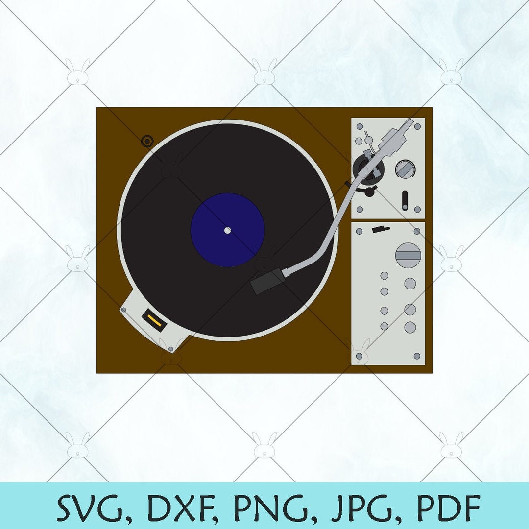 Record Player SVG / Vintage Vinyl SVG / Music Vector / Turn Table Png