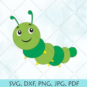 Caterpillar SVG / süße Caterpillar SVG / Frühling Zeit SVG / Vektor / Cricut Silhouette Brother geschnitten Dateien herunterladen