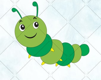 Caterpillar SVG / süße Caterpillar SVG / Frühling Zeit SVG / Vektor / Cricut Silhouette Brother geschnitten Dateien herunterladen