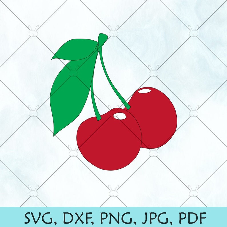Download Cherry SVG / Cherry on Stem Silhouette / Red Cherry Vector ...