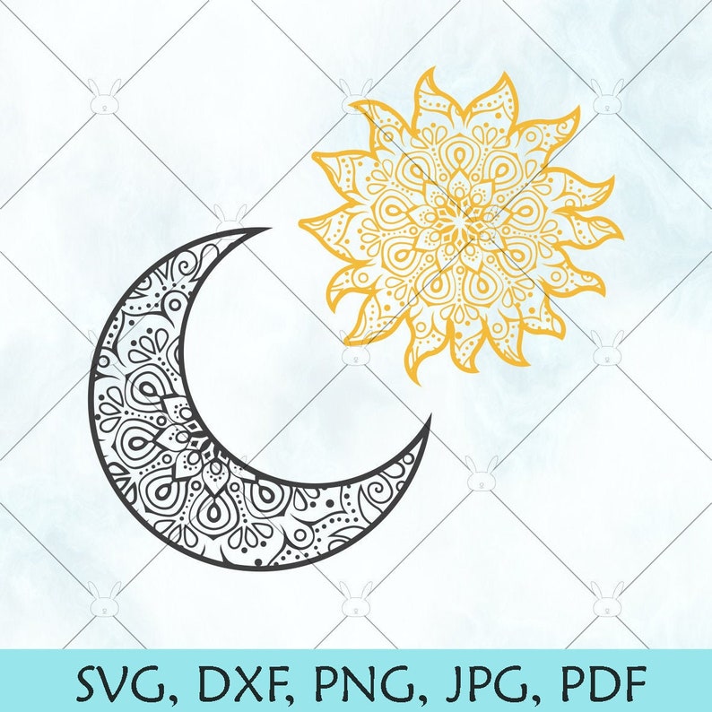 Download Sun and Moon Mandala SVG / Sun cut file / Moon Mandala | Etsy