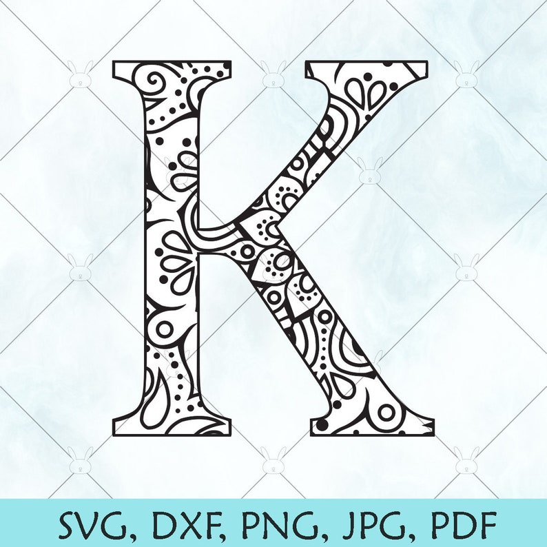 Download K Mandala letter SVG / Monogram Mandala K SVG / Letter K SVG | Etsy