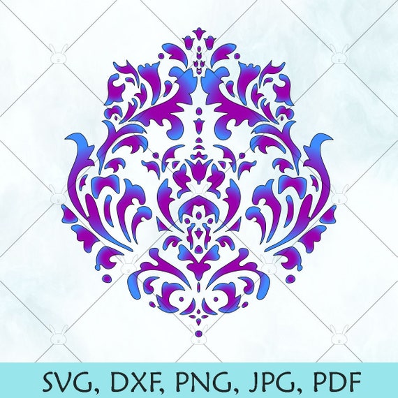 Download Damask Svg Damask Design Svg Damask Print Vector Purple Etsy
