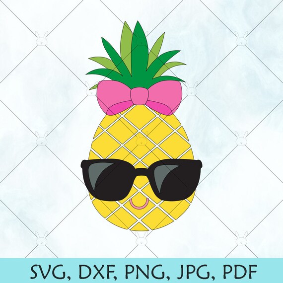 Cool Pineapple Svg Pineapple Sunglasses Silhouette Etsy