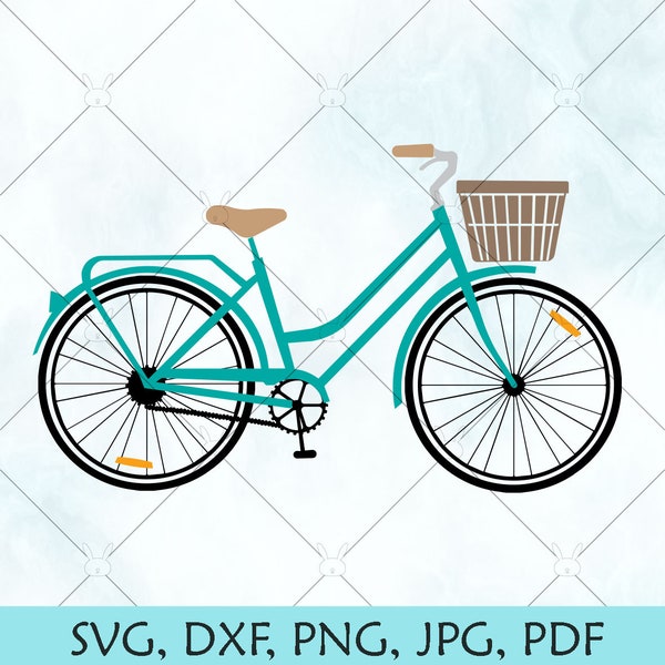 Curser Bike layered SVG / Bike SVG / Hippie Bike Silhouette / Girls Bike Vector / Bicycle Basket svg Files for Cricut Brother and Silhouette