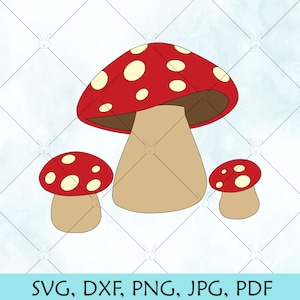 Mushroom SVG /  Mushrooms SVG / Food outline SVG / Vector / Magic Mushroom Cricut Silhouette Brother cut files download