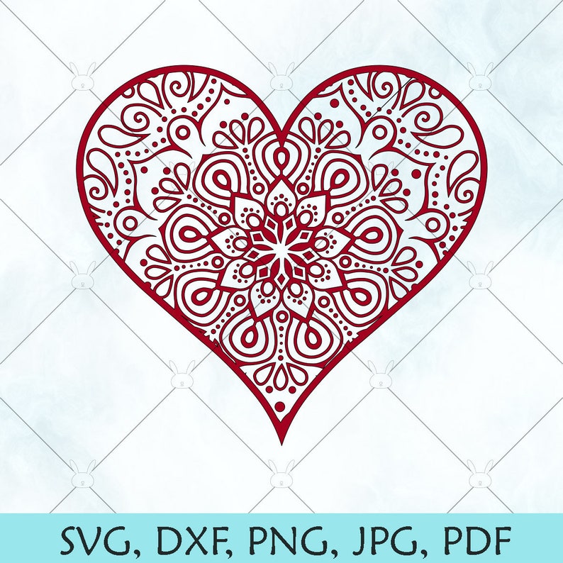 Download Heart Mandala SVG / Heart Design SVG / Heart zentangle | Etsy