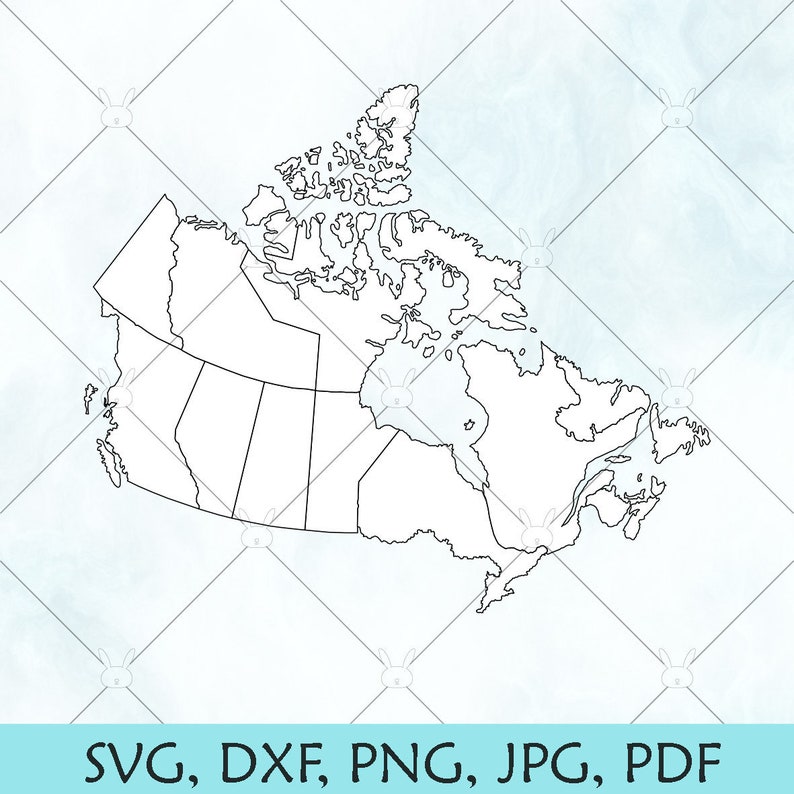Canada Map SVG / Canada SVG / Canadian Provinces Map Vector / Etsy