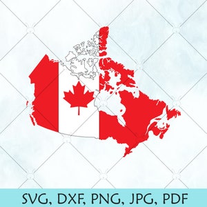 Carte du drapeau du Canada SVG / Canada SVG / Canadian Provinces map Vector / Oh Canada png / Cut File for Cricut Silhouette and Brother