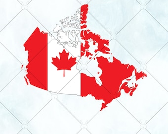 Mapa flagi Kanady SVG / Kanada SVG / Mapa prowincji Kanady Wektor / Oh Canada png / Plik do cięcia dla Cricut Silhouette i Brother