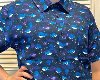 Moonlight Fish Button-Up Shirt