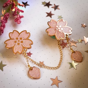 Sakura Petals Hard Enamel Collar Pins