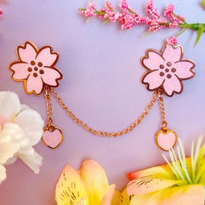 Sakura Petals Hard Enamel Collar Pins