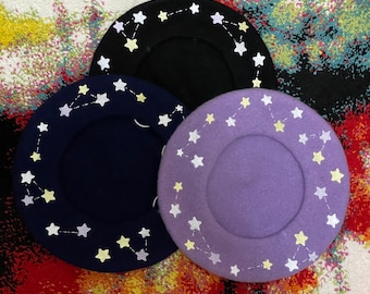 La lune et les étoiles Béret | 3 choix de couleurs !