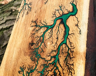 Lichtenberg Figure Oak Cutting Board / Cheese Board / Resin Art / Wall Art / Tree Lover Gifts / Gifts for Tree Surgeons / Dendrophile Gifts