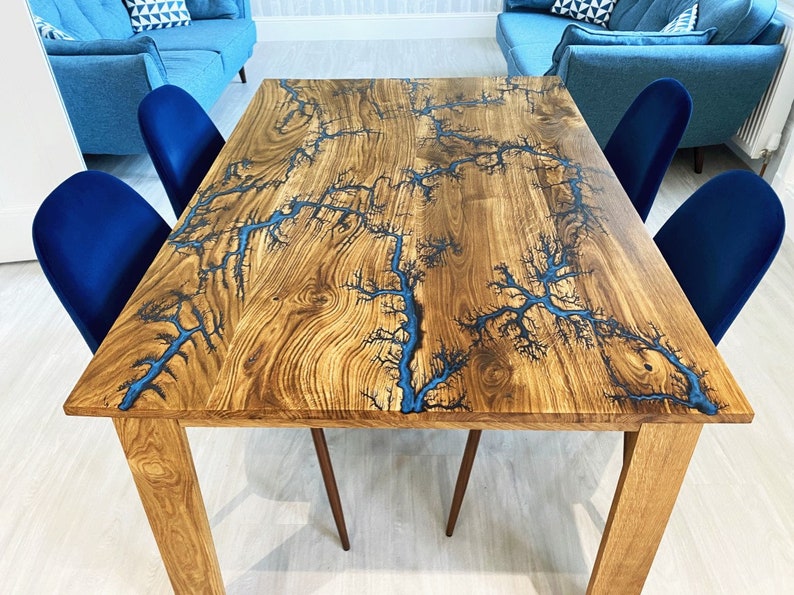 Custom Colour Lichtenberg Figure Oak Cutting Board, Cheese Board, Resin ...