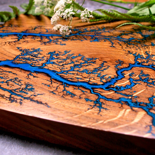 Custom Lichtenberg Figure Oak Home Decor / Cutting Boards / Coasters / Wall Art / Cheese Board / Butchers Block / Electrician Gifts