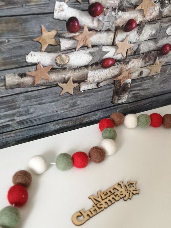 Christmas Autumn Pom Pom Garland Hanging Wall Decorations Etsy