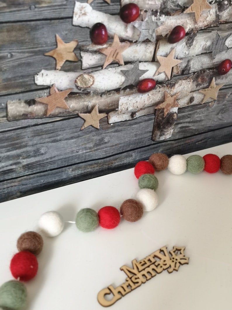 Festive Felt Ball Garland .Christmas tree decoration Christmas Autumn Pom Pom Garland Winter Home Decor Hanging Wall Decorations