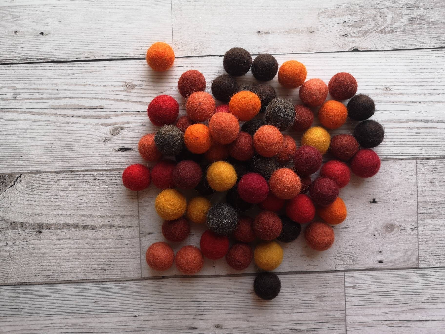 Warm Autumn Rainbow Feltball Mix Wool Felt Pompomsdiy Autumn Etsy