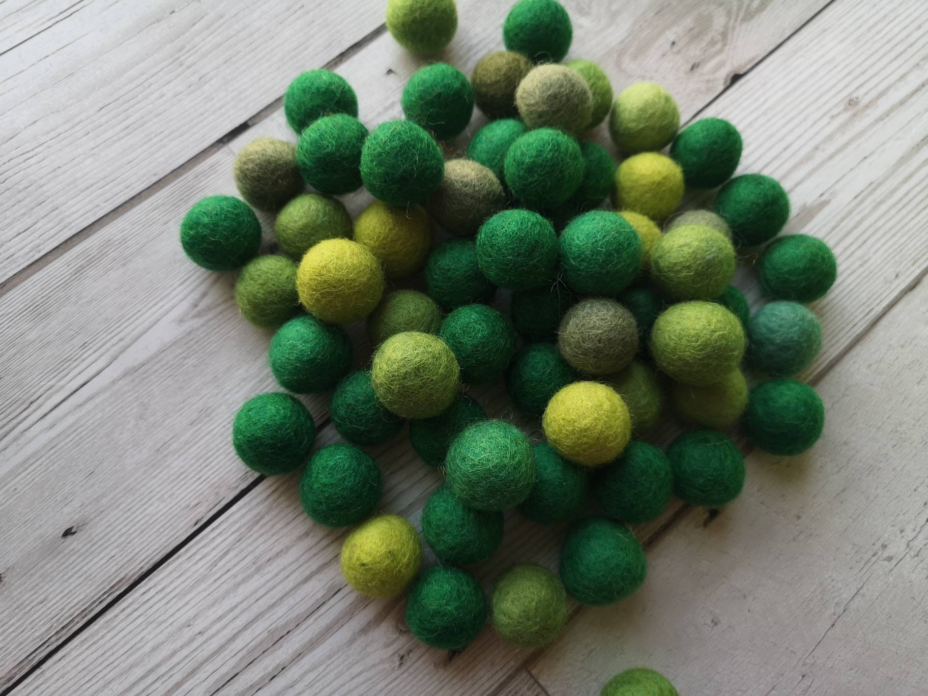 Green Rainbow Feltball Mix Wool Felt Pompomsdiy Felt Ball Etsy