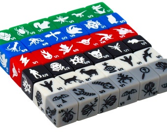 Monster Rocks: 36 Token dice . 6X of Each Color. Great for Magic The Gathering.