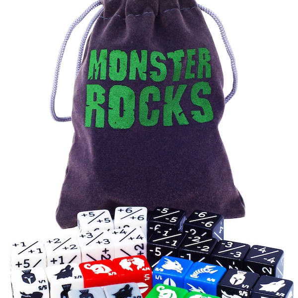 Monster Rocks: 24 Token and Counter Dice for Magic The Gathering