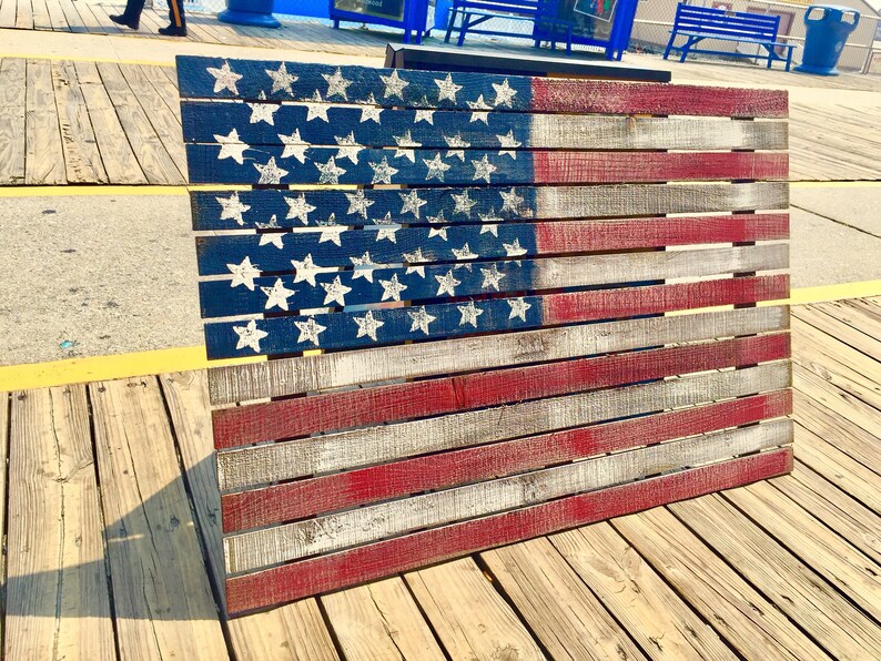 Wood American Flag Pallet Art Extra Large Wall Art Large Etsy