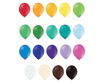 12" Latex Plain Balloons - Choice of  All Colours and Pack Size