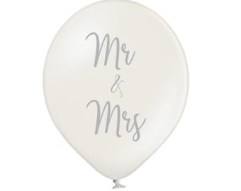 Palloncini Mr e Mrs (perla, argento, matrimonio, sposa, festa, sposa, sposo, fidanzamento)