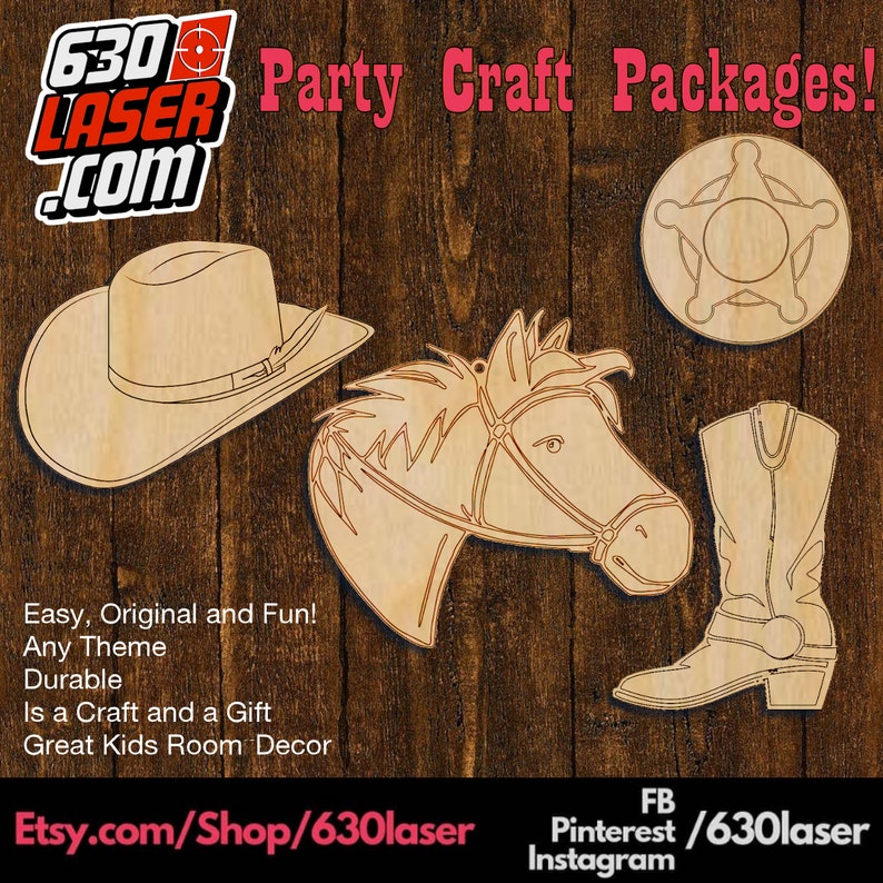 Party Craft Project ready for paint or decorated Laser Cut and Market Parties Flavors and Gifts