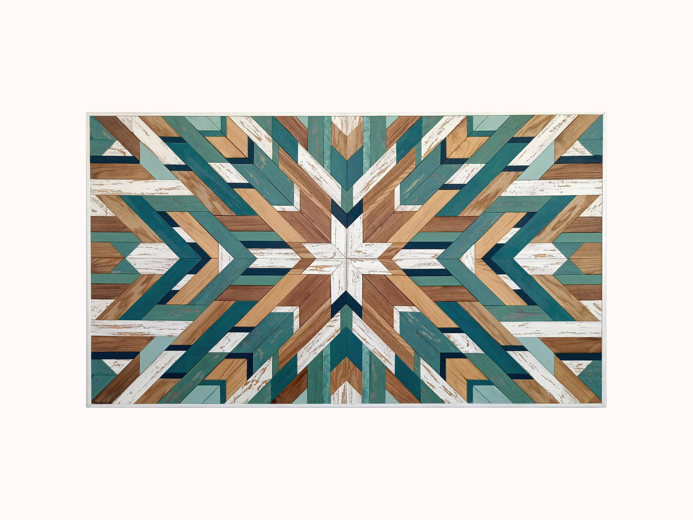 Large Geometric wood Wall Art Boho wooden Headboard for full Etsy