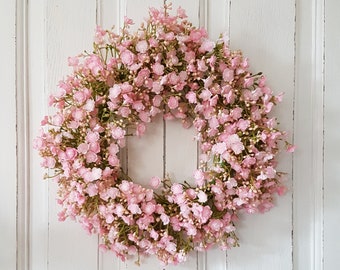 Schleierkraut Kranz - rosa - künstlich - Gypsophila - Durchmesser 31 cm