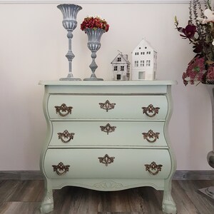 alte Kommode im Barock-Stil cottage green Shabby Chic Vintage Farbmuster kann auf Wunsch gesendet werden. Bild 5