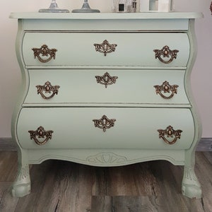 alte Kommode im Barock-Stil cottage green Shabby Chic Vintage Farbmuster kann auf Wunsch gesendet werden. Bild 4