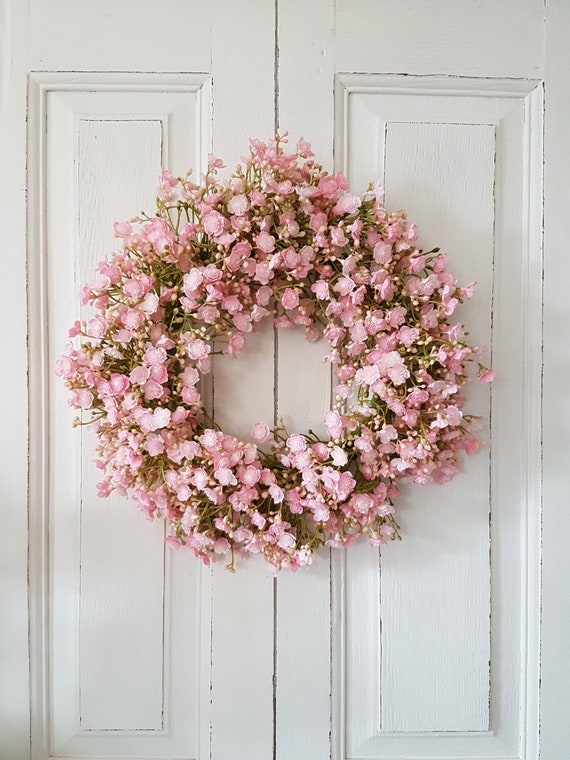 Schleierkraut Kranz - rosa - knstlich - Gypsophila - Durchmesser 31 cm -  Etsy.de