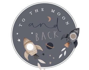 Bügelbild To The Moon And Back,Iron on, Patch,diy