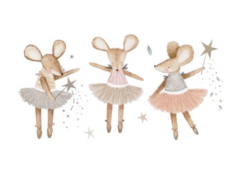 Bügelbild Maus, Ballerina,Tütü,Sternenfee,Wunscherfüller, Wunschfee