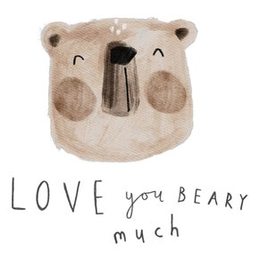 Ironing image Love You Beary Much, bear, iron on, patch, diy