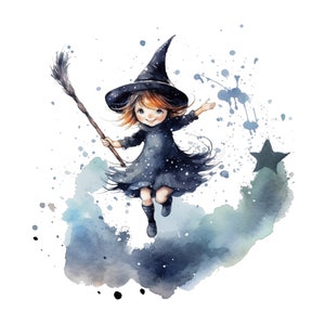 Ironing picture witch, iron on, patch, Halloween, diy, broom