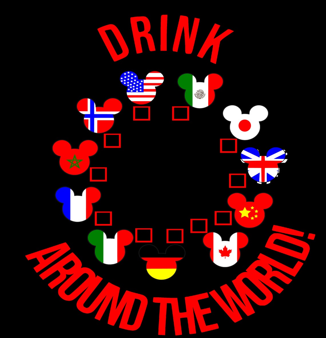 Check It Off Drink Around the World Epcot Countires Food Etsy