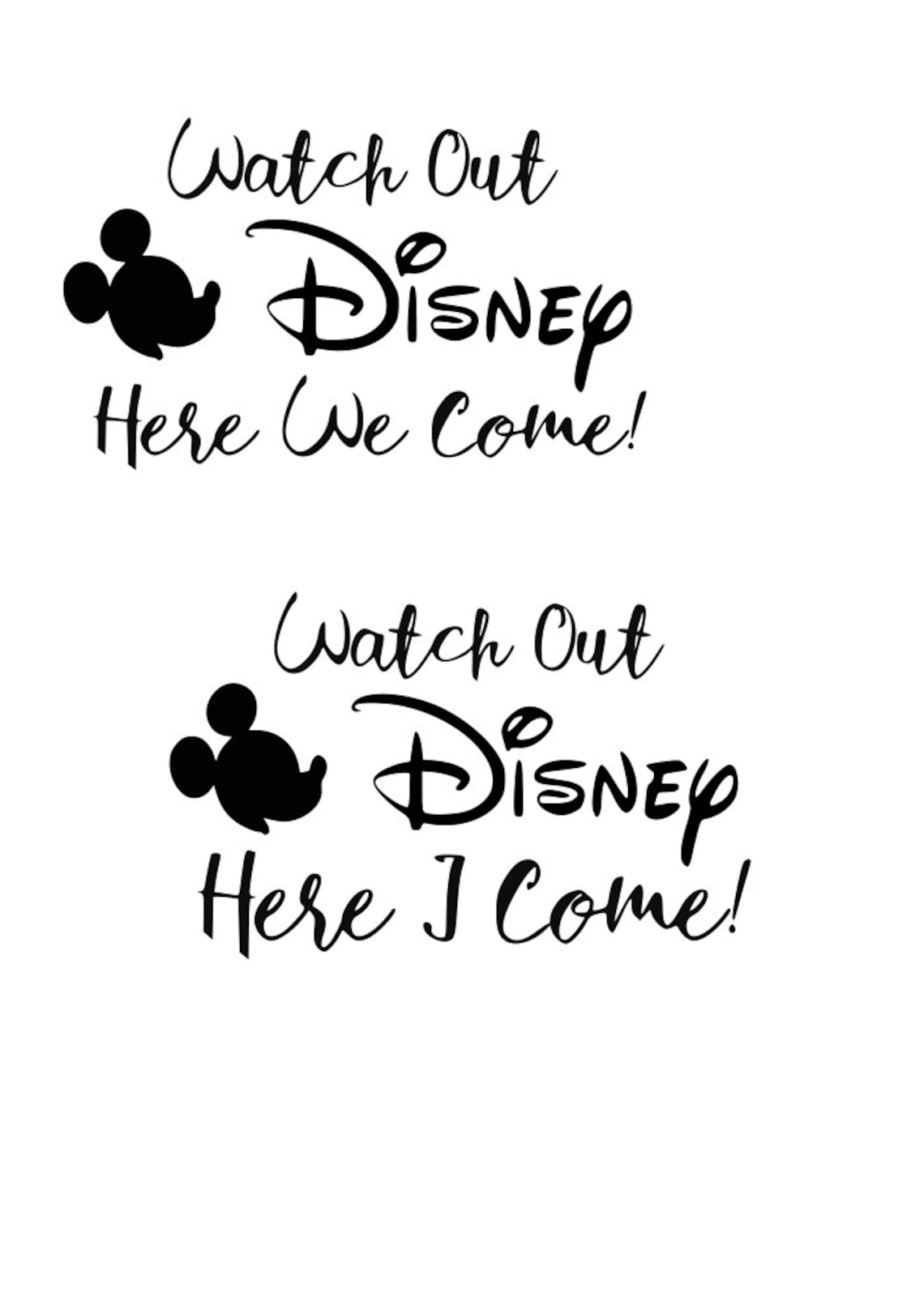 Disney watch out disney here i come here we come mickey Etsy