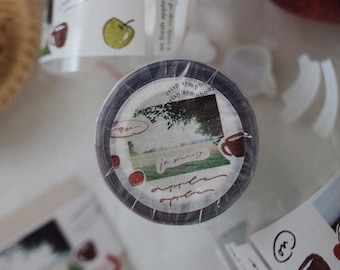 Cinta adhesiva PET con diseño de té de manzana Mr Eggplants, 1 rollo de 500 cm.