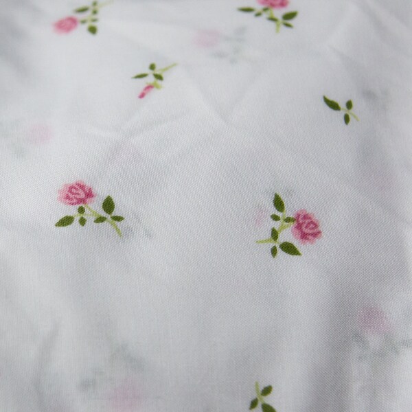 Vintage Duvet Set. Single Cover. 2 Pillowcases. Valance. Pink Green Floral. Cotton Blend. Popper Fastening. Vintage 1990s.