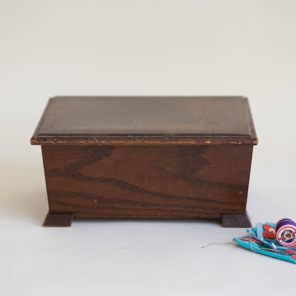Victorian Dark Wood Sewing Box. Pin Cushion Lid. Craft. Wools. Jewellery. Scarf. Antique Storage. Late 1800s